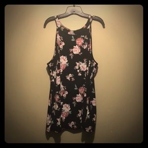 Torrid Black Floral High Neck Tank Size 3 (22/24)